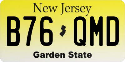 NJ license plate B76QMD