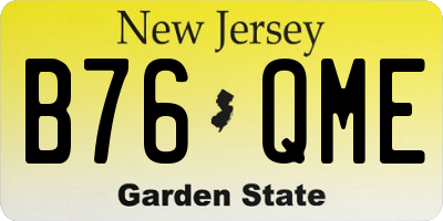 NJ license plate B76QME
