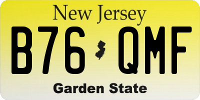 NJ license plate B76QMF