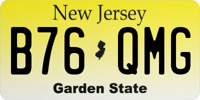 NJ license plate B76QMG