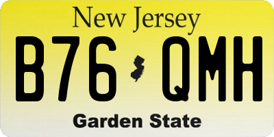 NJ license plate B76QMH