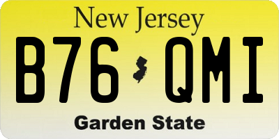 NJ license plate B76QMI