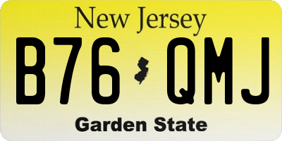 NJ license plate B76QMJ