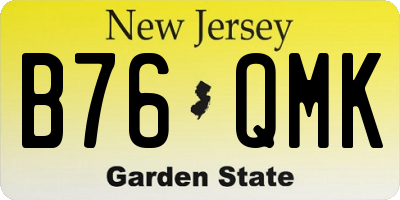 NJ license plate B76QMK