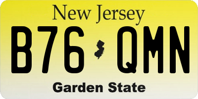 NJ license plate B76QMN
