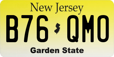 NJ license plate B76QMO