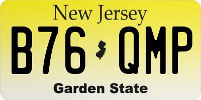 NJ license plate B76QMP