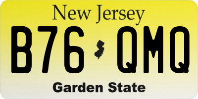 NJ license plate B76QMQ