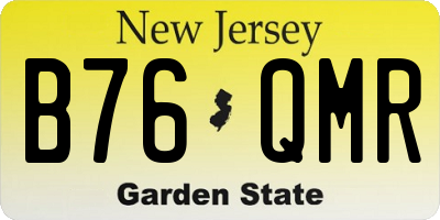 NJ license plate B76QMR
