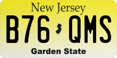 NJ license plate B76QMS