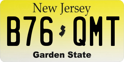 NJ license plate B76QMT