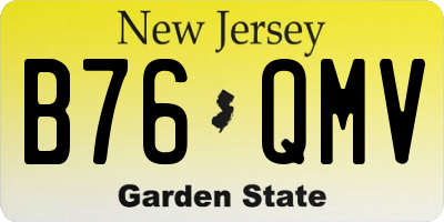 NJ license plate B76QMV