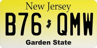 NJ license plate B76QMW