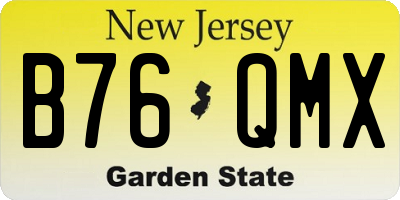 NJ license plate B76QMX