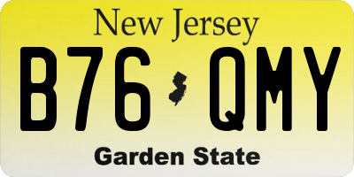 NJ license plate B76QMY