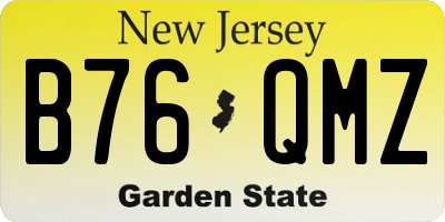 NJ license plate B76QMZ