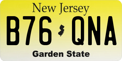 NJ license plate B76QNA