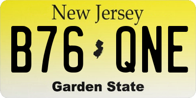 NJ license plate B76QNE