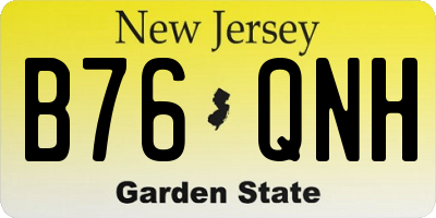 NJ license plate B76QNH
