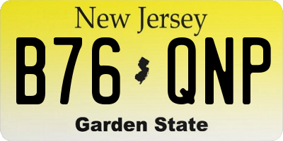 NJ license plate B76QNP
