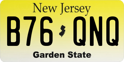 NJ license plate B76QNQ