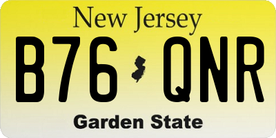 NJ license plate B76QNR
