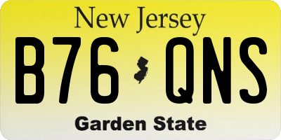 NJ license plate B76QNS