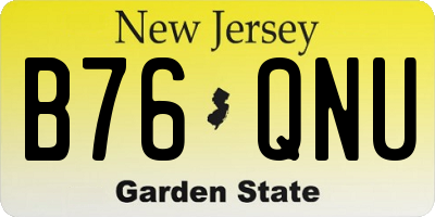 NJ license plate B76QNU