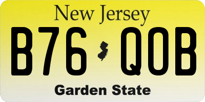 NJ license plate B76QOB