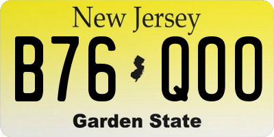 NJ license plate B76QOO