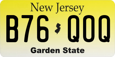 NJ license plate B76QOQ