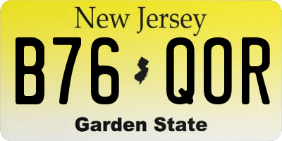 NJ license plate B76QOR