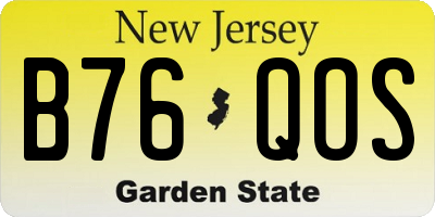 NJ license plate B76QOS