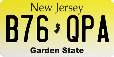 NJ license plate B76QPA