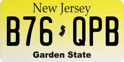 NJ license plate B76QPB