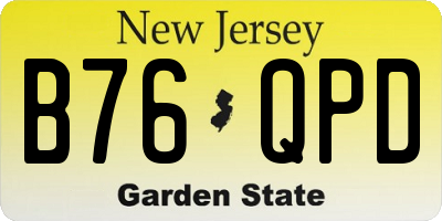 NJ license plate B76QPD