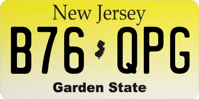 NJ license plate B76QPG