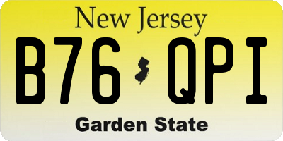 NJ license plate B76QPI