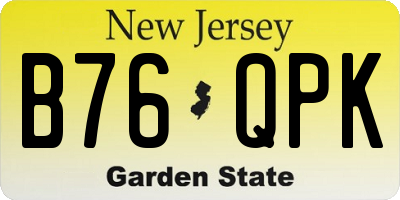 NJ license plate B76QPK