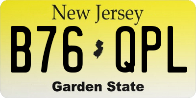 NJ license plate B76QPL