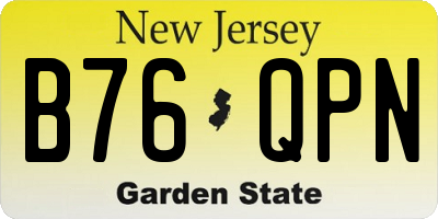 NJ license plate B76QPN