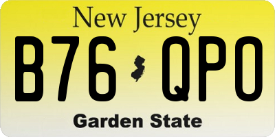 NJ license plate B76QPO
