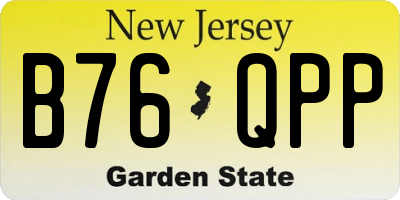 NJ license plate B76QPP