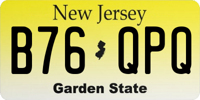 NJ license plate B76QPQ