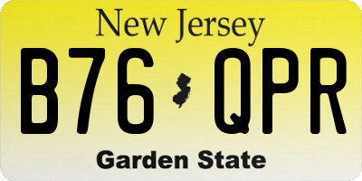 NJ license plate B76QPR