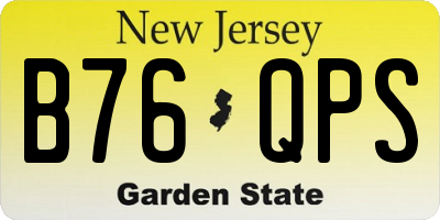 NJ license plate B76QPS
