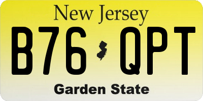 NJ license plate B76QPT