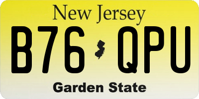 NJ license plate B76QPU