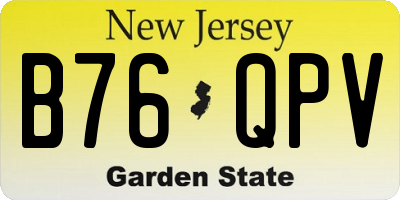 NJ license plate B76QPV