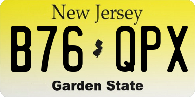 NJ license plate B76QPX